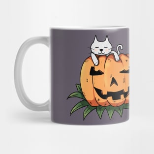 CAT ON PUMPKIN Mug